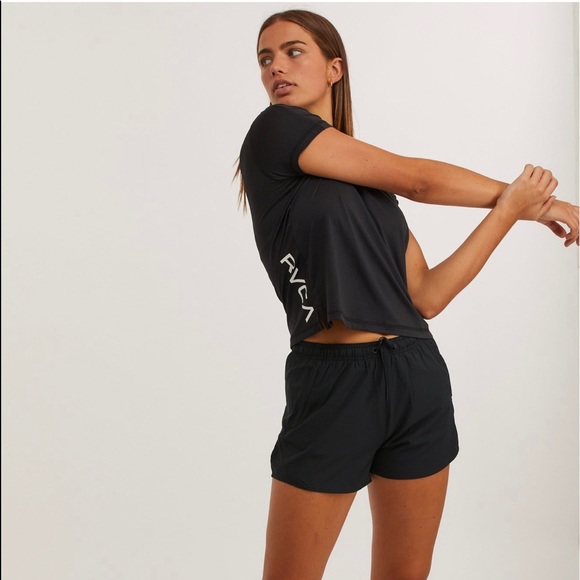 🔆RVCA🔆 WOMENS SHORT SLEEVE TOP SPORT VENT SS VA ESSENTIAL … Top only - Picture 6 of 15
